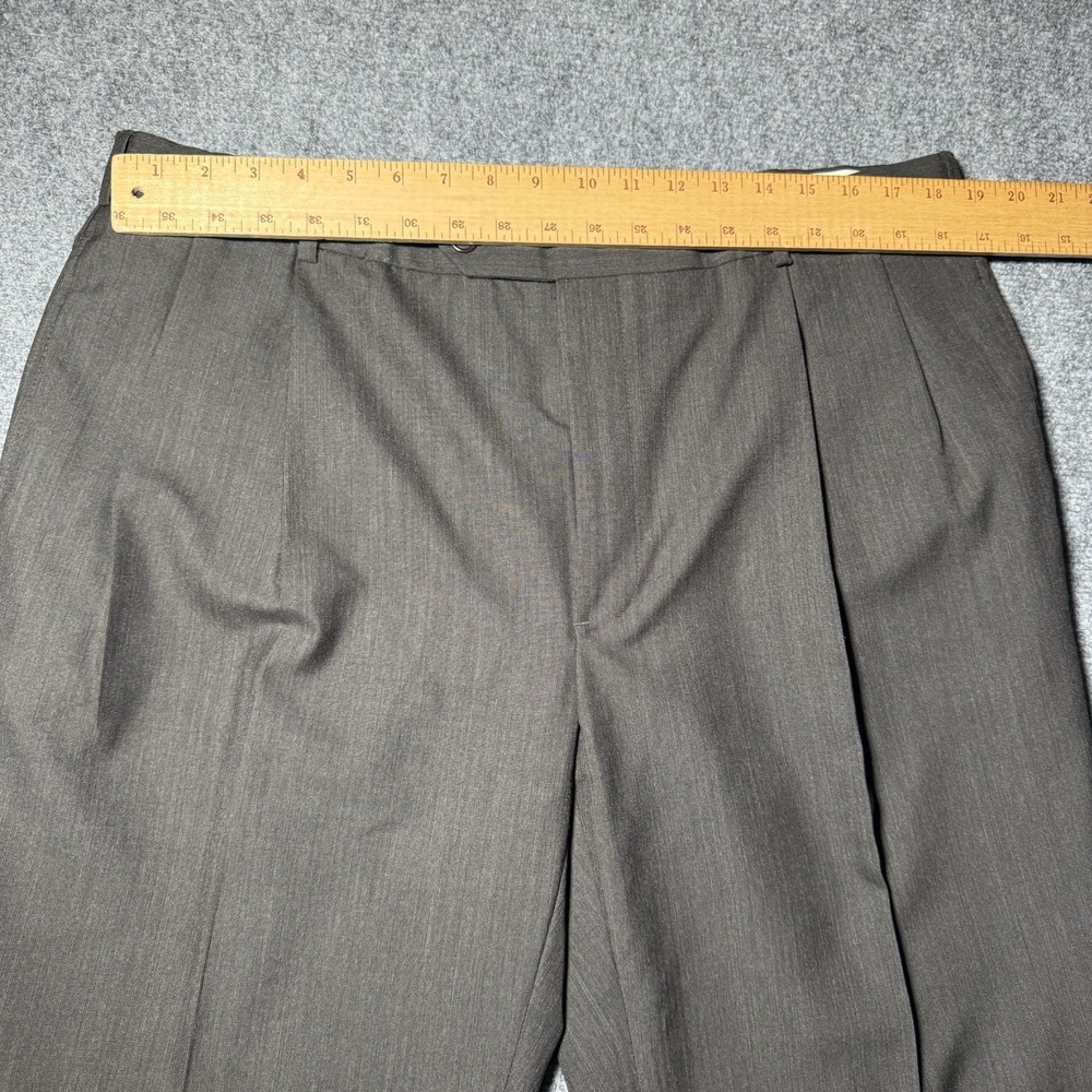 Brooks Brothers 346 Solid Dark Brown Dress Pants 100% Wool Men Fit 38x30 - Picture 10 of 14